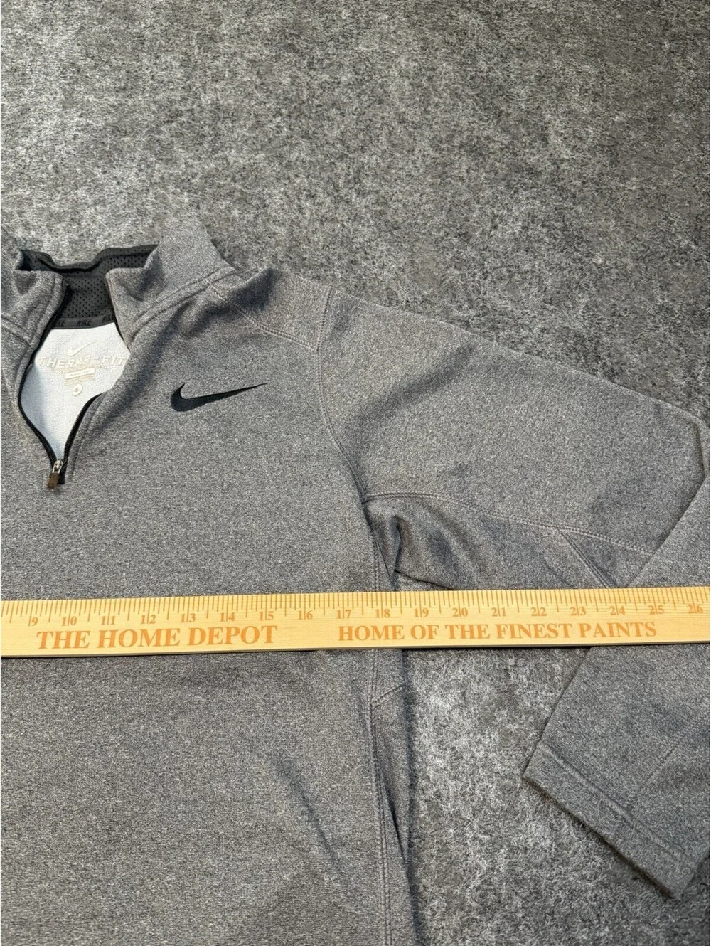 Nike Therma-Fit Quarter Zip Pullover Mens Small Gray Long Sleeve Swoosh
